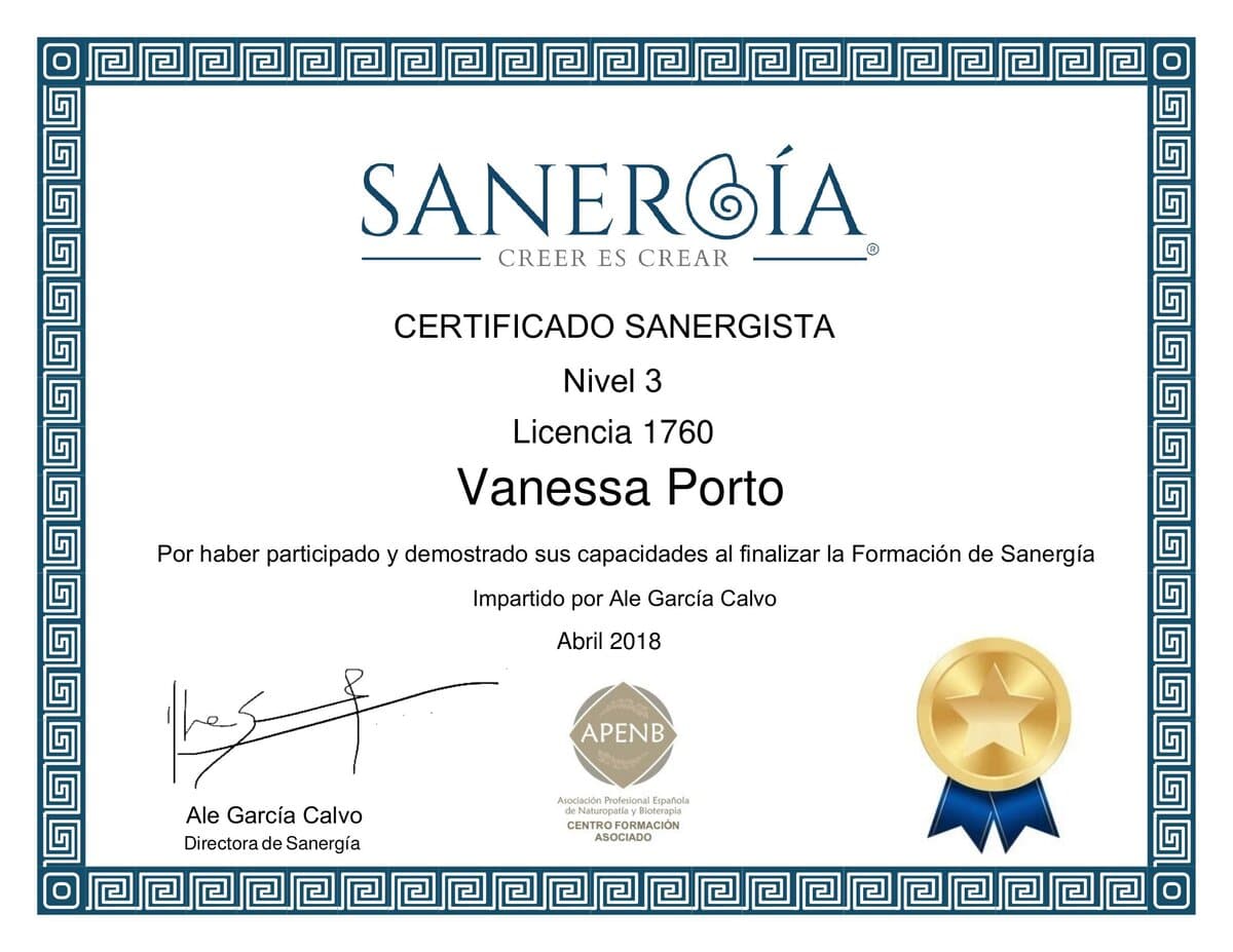 Certificado Sanergista Nivel 3