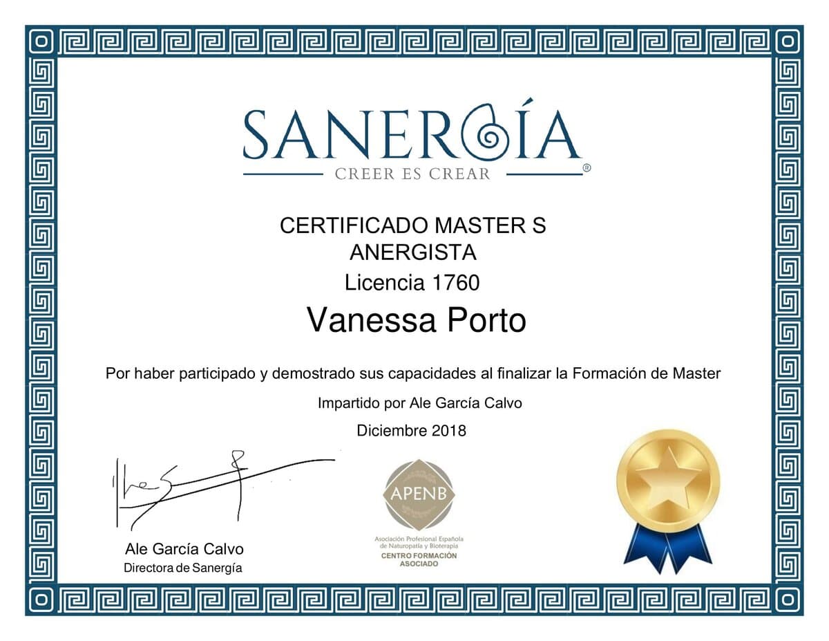 Certificado Master Sanergista